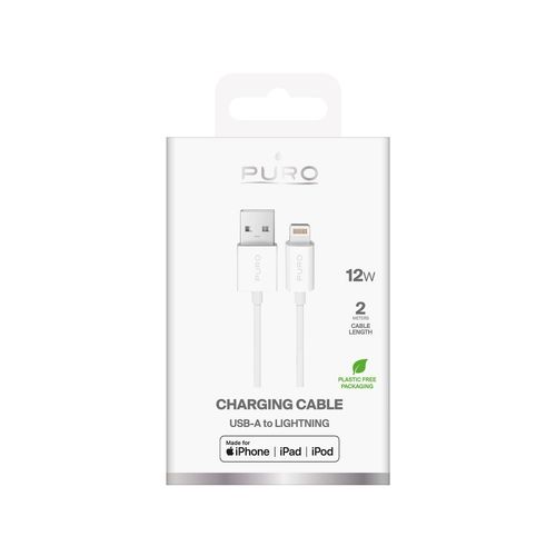 kabel przewód usb-a - iphone lightning tpe 12w 2m - biały na Arena.pl