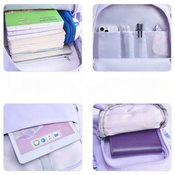 PLECAK SZKOLNY TORNISTER MŁODZIEŻ W KRATĘ POJEMNY DUŻY DO SZKOŁY zdjęcie 10