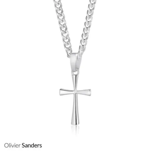 SREBRNY ŁAŃCUSZEK Z KRZYŻYKIEM NASZYJNIK MĘSKI PANCERKA 925 GRAWER CHŁOPAKA na Arena.pl