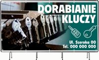 BANER REKLAMOWY 130x80cm projekt w cenie różne wzory DORABIANIE KLUCZY