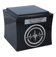 Urna z Motywem Linii Życia z wykresem bicia serca Czarny/Wzór1/Tabliczka