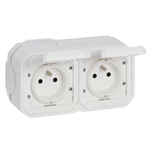 Nowe Plexo - Gniazdo 2x2P+Z poziome, komplet natynkowy 16A-250 V~- białe - Legrand 069778L na Arena.pl