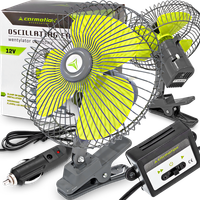 Wiatrak Wentylator Samochodowy 12V Duży 8 Cali Obrotowy Na Klips Oscylacja