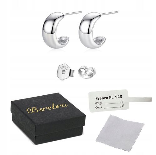 KOLCZYKI Srebrne PRÓBA 925 SREBRO Sztyfty Geometryczny C WKRĘTKI Damskie na Arena.pl