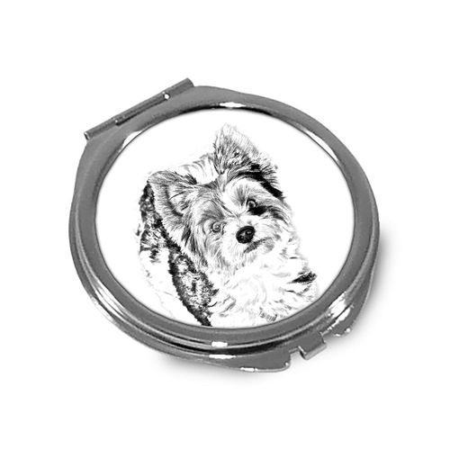 Biewer Terrier- kieszonkowe lusterko z wizerunkiem psa. na Arena.pl