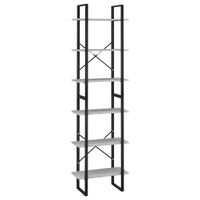 Regał, szarość betonu, 60x30x210 cm, materiał drewnopochodny