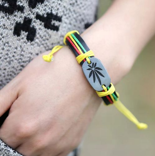 Bransoletka Maryśka Trawka Skóra Rzemień Rasta Man Blant Bob Marley Reggae na Arena.pl