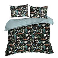 Pościel z satyny bawełnianej z nadrukiem w pudełku GIFT 160X200 czarna