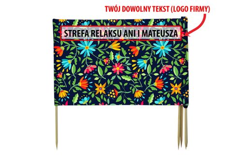 PARAWAN PLAŻOWY Drobne kwiaty z indywidualnym  napisem 4 PANELE 22.4 na Arena.pl