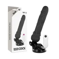 basecock model black 19,5 cm - wibrator z pilotem przewodowym, tpe