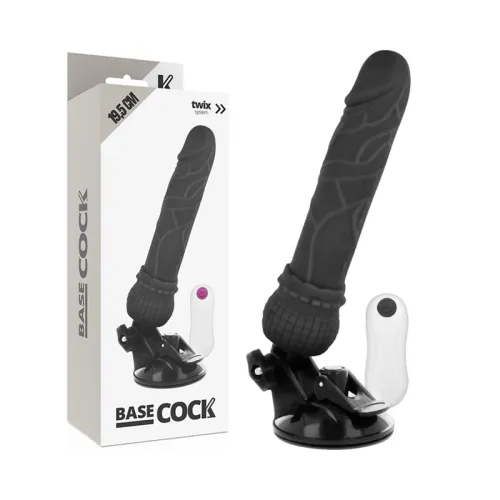basecock model black 19,5 cm - wibrator z pilotem przewodowym, tpe na Arena.pl