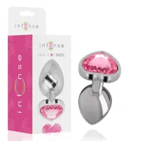 intense metalowy korek anatomiczny l rożowe serce 9cm x 4cm