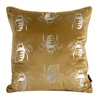POSZEWKA WELUROWA WZÓR PSZCZOŁY 45X45 CM ZŁOTA