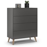 Komoda do salonu, sypialni, SKAND, 80x40x100 cm, grafit, mat | TYLETEGOTU