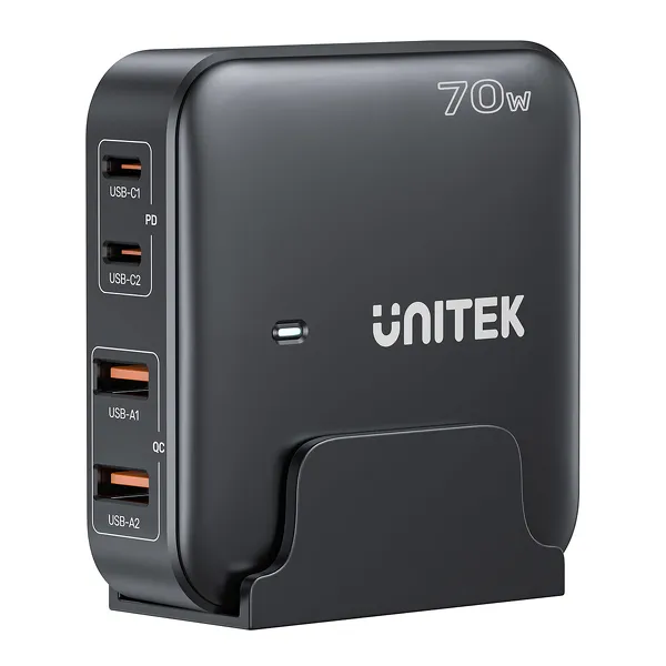 Unitek Ładowarka biurkowa GaN 70W 2xUSB-A 2xUSB-C zdjęcie 1