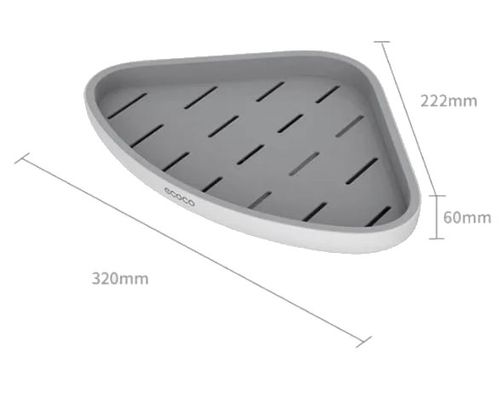 2x PÓŁKA ŁAZIENKOWA NAROŻNA POD PRYSZNIC ECOCO czarno-biała na Arena.pl