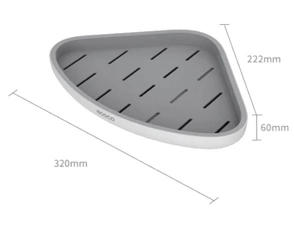 2x PÓŁKA ŁAZIENKOWA NAROŻNA POD PRYSZNIC ECOCO czarno-biała zdjęcie 2