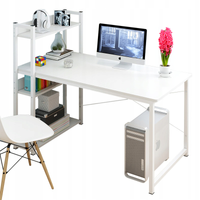 BIAŁE BIURKO KOMPUTEROWE STOLIK LOFT STÓŁ MŁODZIEŻOWE Z REGAŁEM PÓŁKAMI