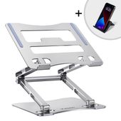 zestaw podstawka pod laptopa aluminiowa + podstawka do smartfona - srebrna
