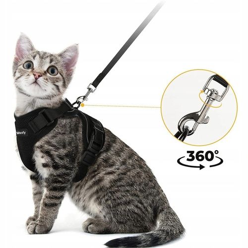 PROFESJONALNE SZELKI BEZUCISKOWE SPACEROWE REGULOWANE DLA KOTA + SMYCZ M na Arena.pl