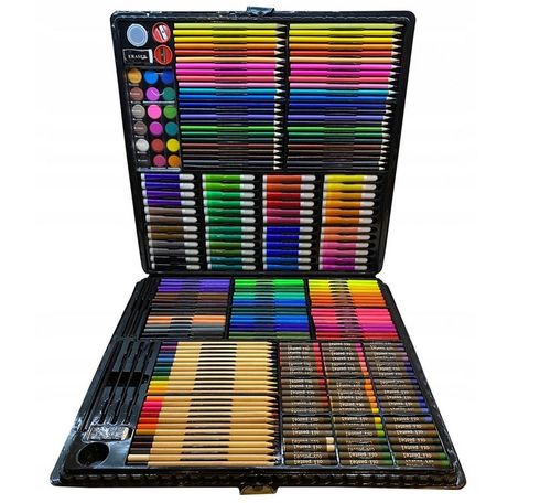Zestaw Artystyczny 258el. do Malowania XXL Walizka Etui na Kredki Mazaki na Arena.pl