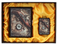 Elegancki Zestaw Prezentowy dla Myśliwego: Zapalniczka i Papierośnica