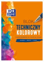 BLOK TECHNICZNY A4/10 KOLOROWY 220G OXFORD