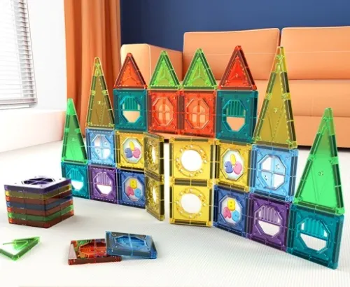 KLOCKI MAGNETYCZNE KONSTRUKCYJNE DUŻE PANELE 3D na Arena.pl