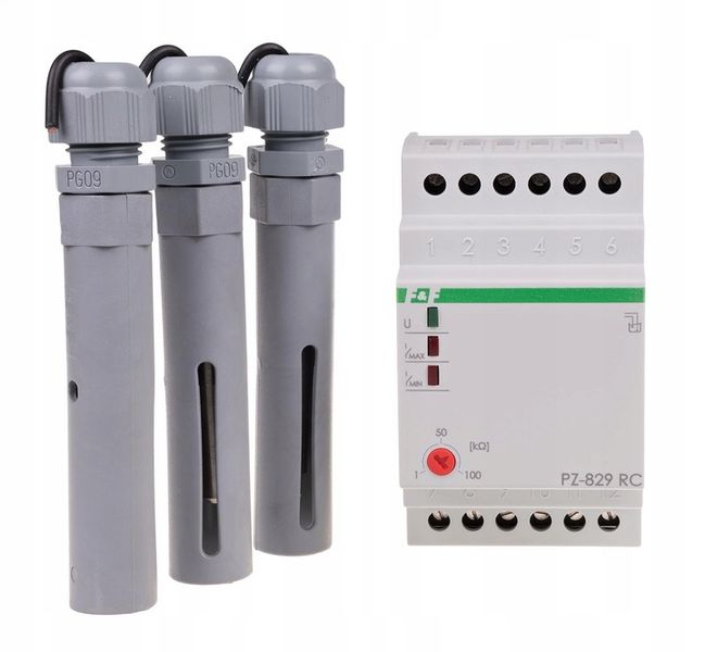 Przekaźnik poziomu cieczy 3 sondy 16A F&F PZ-829RC zdjęcie 1