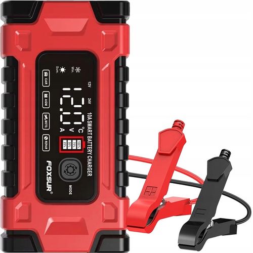 AUTOMATYCZNY INTELIGENTNY PROSTOWNIK ŁADOWARKA DO AKUMULATORA 12V 24V 10A na Arena.pl