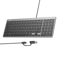 Unitek SlimTap Lekka klawiatura przewodowa biurowa USB-C/USB-A