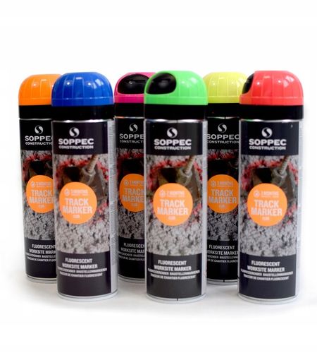 Farba geodezyjna spray SOPPEC TRACK MARKER FLUO 12szt. do znakowania na Arena.pl