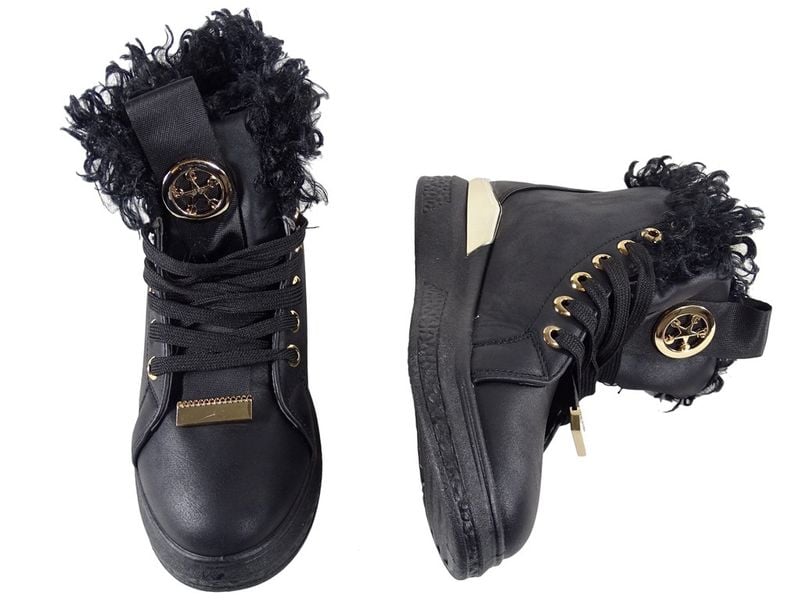 Czarne botki damskie snakersy gruba podeszwa  36 zdjęcie 1