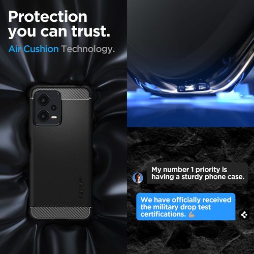 spigen rugged armor xiaomi redmi note 12 5g / poco x5 5g matte black na Arena.pl