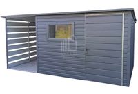 Schowek domek ogrodowy 3x2,5m + wiata 1,5m drzwi okno dach spad ID760
