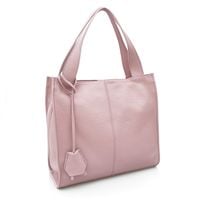 VERA PELLE torebka damska skórzana shopper klasyczna na ramię V074 c.różowa