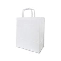 torba papierowa biała 18x8x21m z uchwytem skręcany