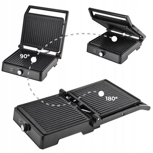 GRILL ELEKTRYCZNY OPIEKACZ TOSTER DO KANAPEK PANINI ROZKŁADANY DUŻY na Arena.pl