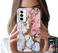 ETUI DO OPPO RENO12 PRO 5G - RÓŻOWO BIAŁY MARMUREK, KAMIENNE WZORY