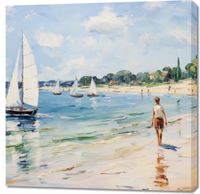 Obraz 90x90cm Życie na Brzegu