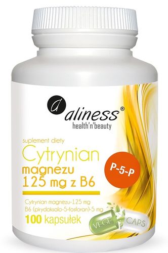 Cytrynian Magnezu z B6(P-5-P) ALINESS 100 kapsułek na Arena.pl