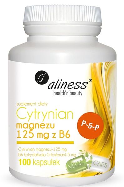 Cytrynian Magnezu z B6(P-5-P) ALINESS 100 kapsułek zdjęcie 1