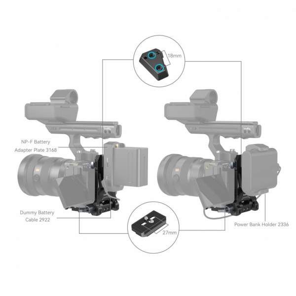 SmallRig 4064B kompaktowe mocowanie akumulatora V-Mount zdjęcie 7