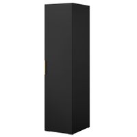 Szafa uchylna z półkami Napoli 1D 50 Czarna (złoty uchwyt)