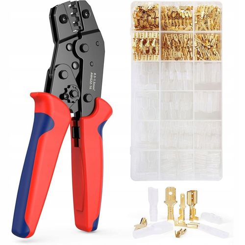 Zestaw Konektorów Samochodowych 450 Elementów z Zaciskarką na Arena.pl