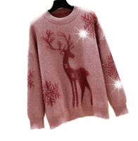 SWETER ŚWIĄTECZNY CIEPŁY UROCZY RENIFER CZERWONY