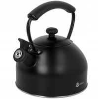 CZAJNIK NA GAZ INDUKCJA TRADYCYJNY NIERDZEWNY CZARNY MAT Z GWIZDKIEM