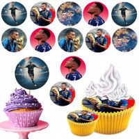 OPŁATEK na BABECZKI MUFFINKI zestaw na urodziny 12szt. - MBAPPE PIŁKARZ