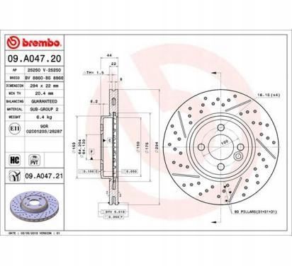 TARCZA HAM PRZOD 294X22 V BREMBO na Arena.pl