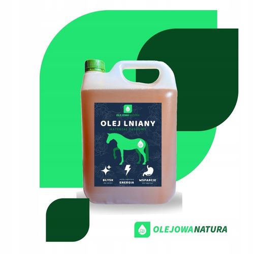 OLEJ LNIANY DLA KONI 5L PASZA DLA ZWIERZĄT + STRZYKAWKA na Arena.pl